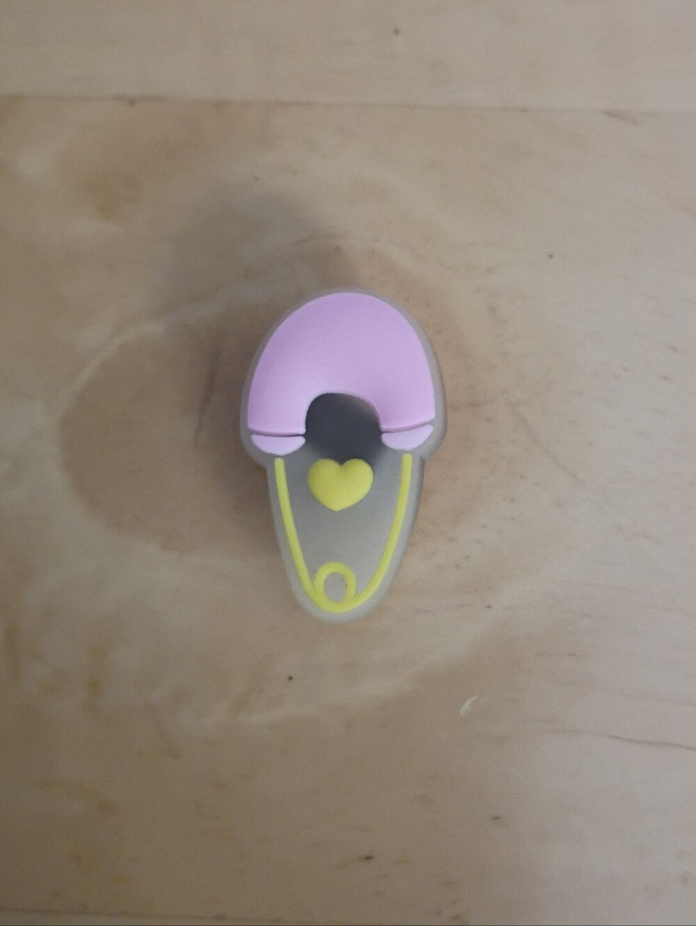 10 for $10 Jibbitz Croc Charm - Luminous Pink Safety Pink w/ Yellow Heart - Glow